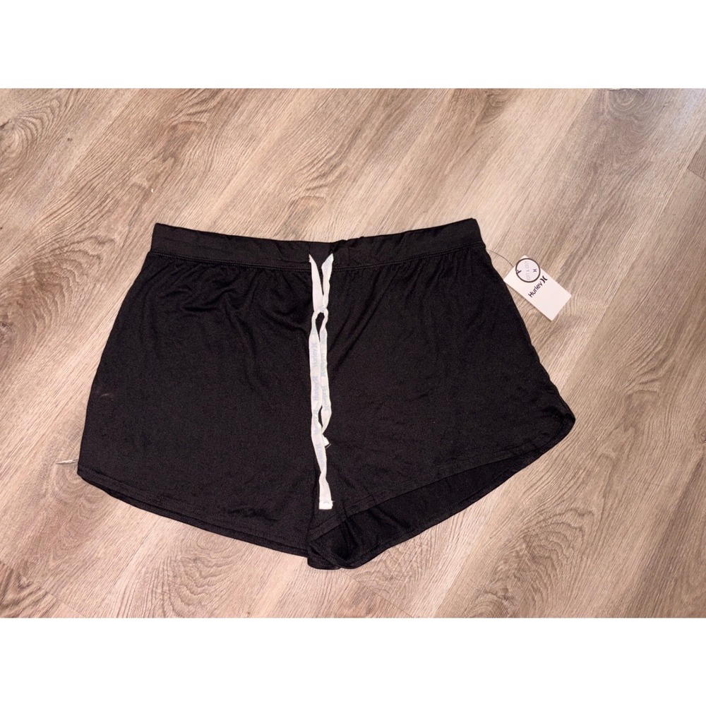 Hurley Soft & Cozy Women Black Lounge Shorts Sleepwear Drawstring XL New